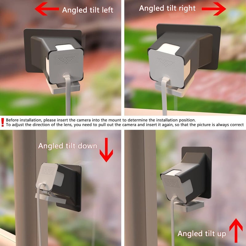 Teccle Angled Window Mount Accessories for Wyze Cam V4, Through Window Use for Cam v4 (Up/Down/Left/Right), Watch Front Yard and Driveway - Image 3